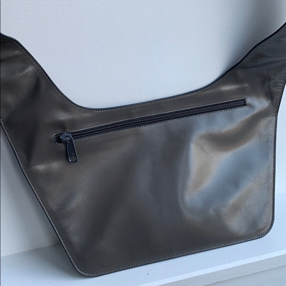 •LISBON• dark grey leather sling bag